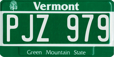 VT license plate PJZ979