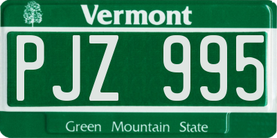 VT license plate PJZ995