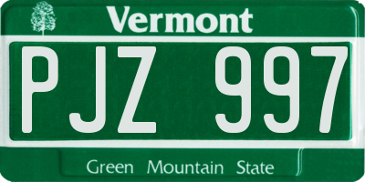 VT license plate PJZ997