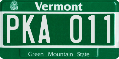 VT license plate PKA011