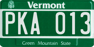 VT license plate PKA013