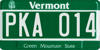 VT license plate PKA014