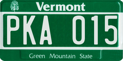 VT license plate PKA015