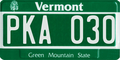 VT license plate PKA030