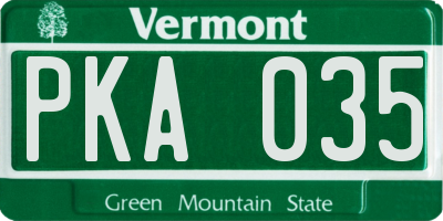 VT license plate PKA035
