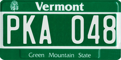 VT license plate PKA048