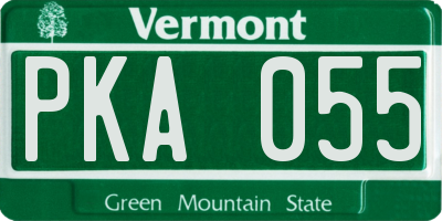 VT license plate PKA055