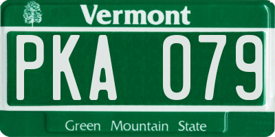 VT license plate PKA079