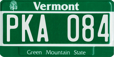 VT license plate PKA084