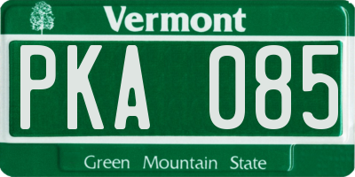 VT license plate PKA085