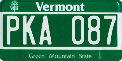 VT license plate PKA087