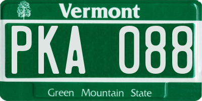 VT license plate PKA088