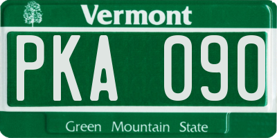 VT license plate PKA090