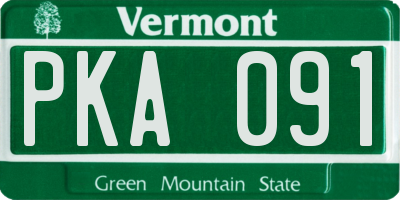 VT license plate PKA091