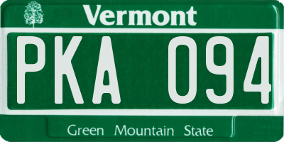 VT license plate PKA094