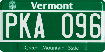 VT license plate PKA096