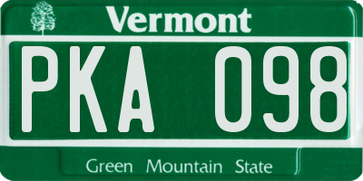 VT license plate PKA098