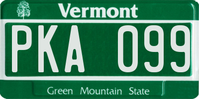 VT license plate PKA099