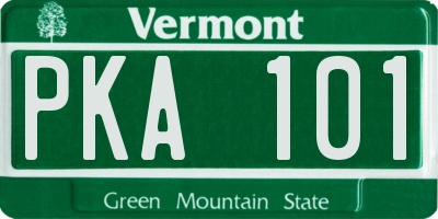 VT license plate PKA101