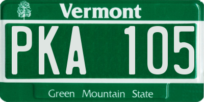 VT license plate PKA105