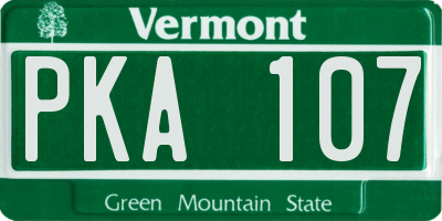 VT license plate PKA107