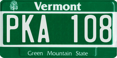 VT license plate PKA108