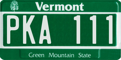 VT license plate PKA111