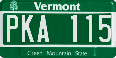 VT license plate PKA115