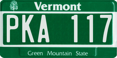 VT license plate PKA117