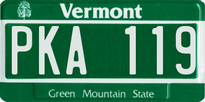 VT license plate PKA119