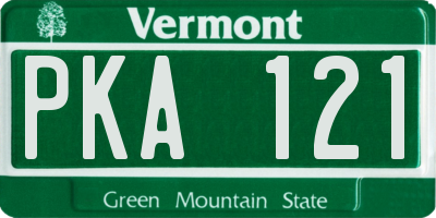 VT license plate PKA121