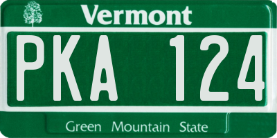 VT license plate PKA124