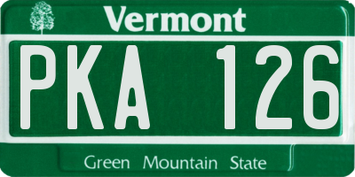 VT license plate PKA126