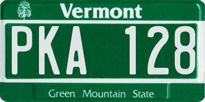VT license plate PKA128