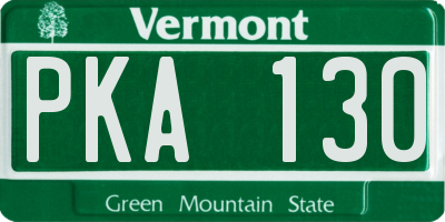 VT license plate PKA130