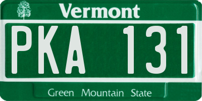 VT license plate PKA131