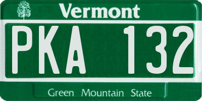 VT license plate PKA132
