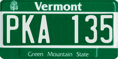 VT license plate PKA135