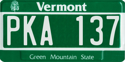 VT license plate PKA137