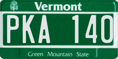 VT license plate PKA140