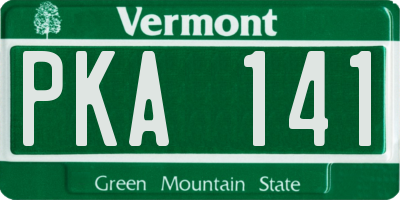 VT license plate PKA141