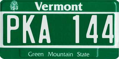 VT license plate PKA144
