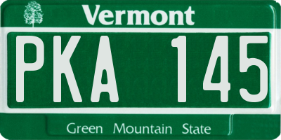VT license plate PKA145
