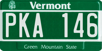 VT license plate PKA146