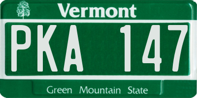 VT license plate PKA147