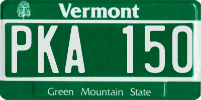VT license plate PKA150