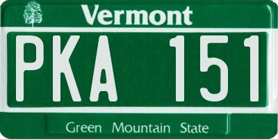 VT license plate PKA151