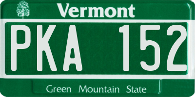 VT license plate PKA152