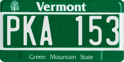 VT license plate PKA153