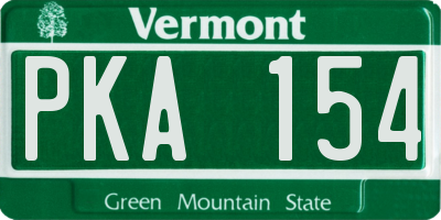 VT license plate PKA154